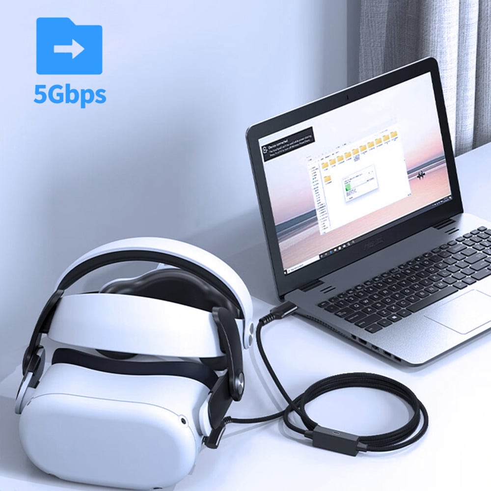 USB-C-liitäntäkaapeli VR Quest 3:lle / Pico 4:lle / USB-C-liitäntäkaapeli VR-laseille