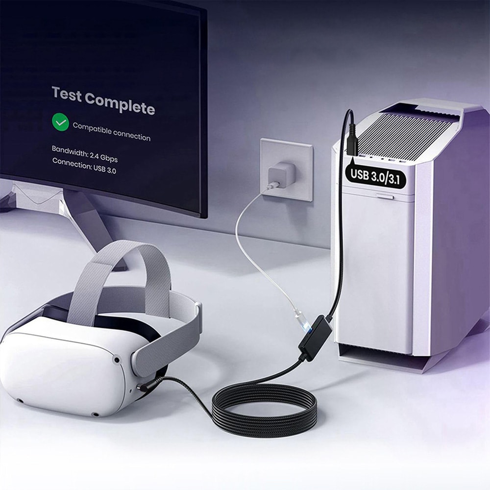 USB-C-liitäntäkaapeli VR Quest 3:lle / Pico 4:lle / USB-C-liitäntäkaapeli VR-laseille