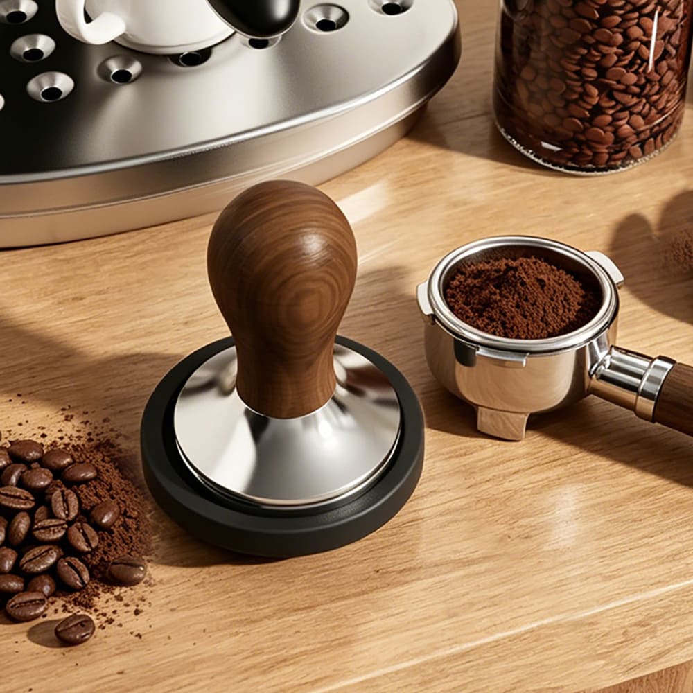 Pyöreä tamperimatto silikonista / espressomatto Ø 7,21 cm / musta tampingmatto