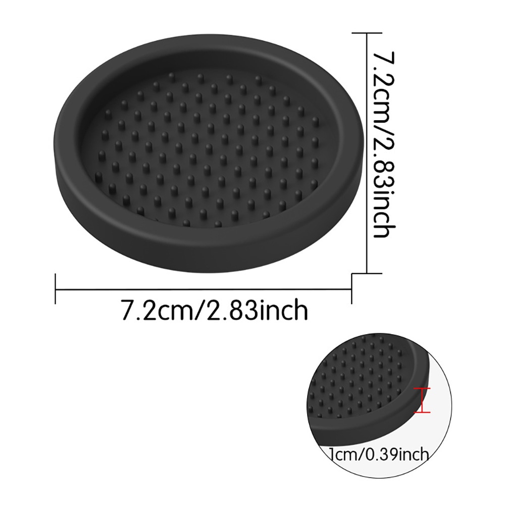 Pyöreä tamperimatto silikonista / espressomatto Ø 7,21 cm / musta tampingmatto