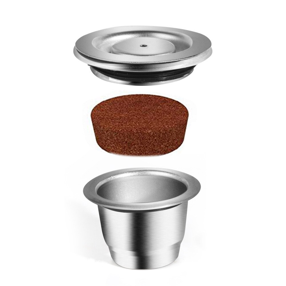 Uudelleenkäytettävät ruostumattomasta teräksestä valmistetut Nespresso-kahvikapselit, 2 kpl:n pakkaus