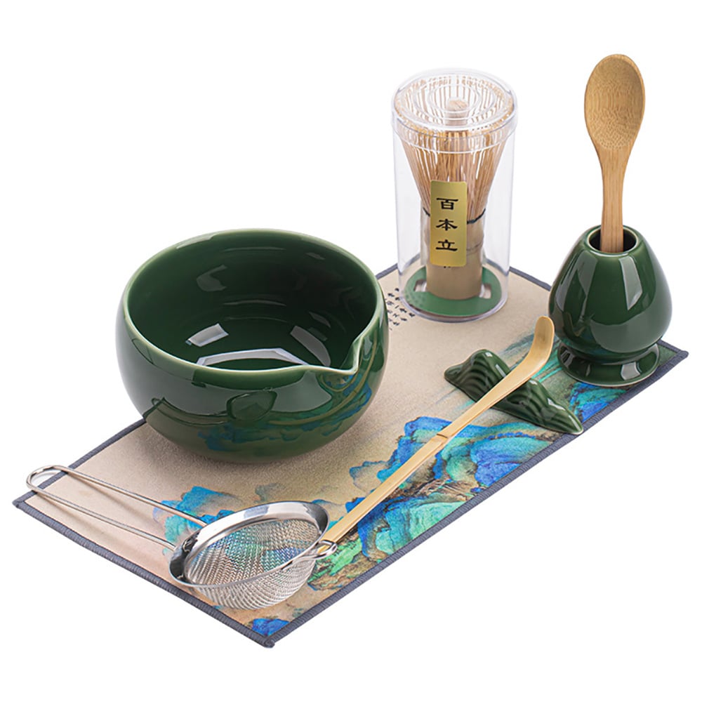 Matcha-teesetti / matcha-setti / matcha-setti, jossa on vispilä ja kulho / matcha-teesetti