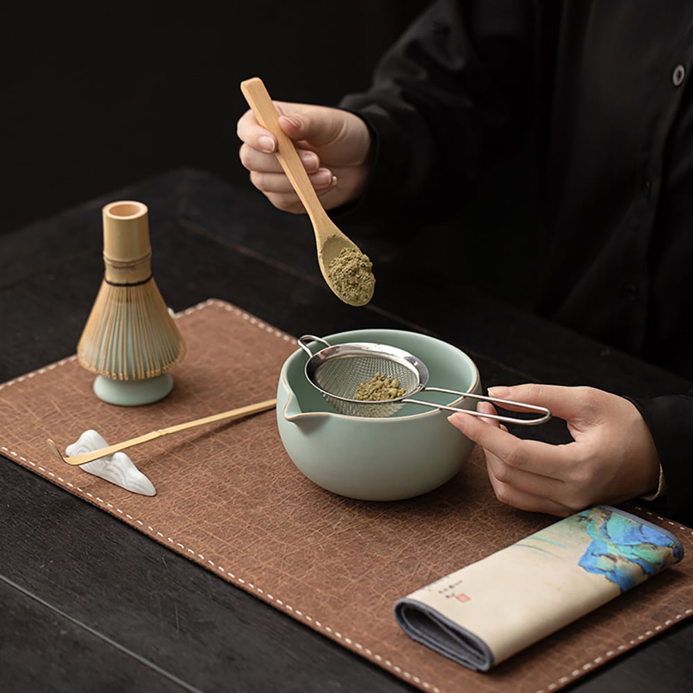 RuYao-matcha-teesetti / 8-osainen RuYao-matcha-setti / matcha-setti, jossa on Ru Yao -kulho ja chasen