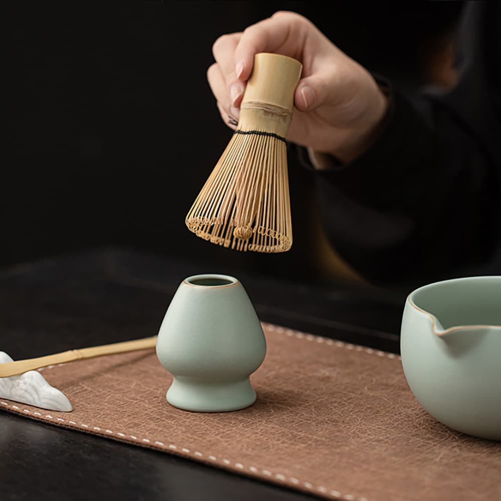 RuYao-matcha-teesetti / 8-osainen RuYao-matcha-setti / matcha-setti, jossa on Ru Yao -kulho ja chasen