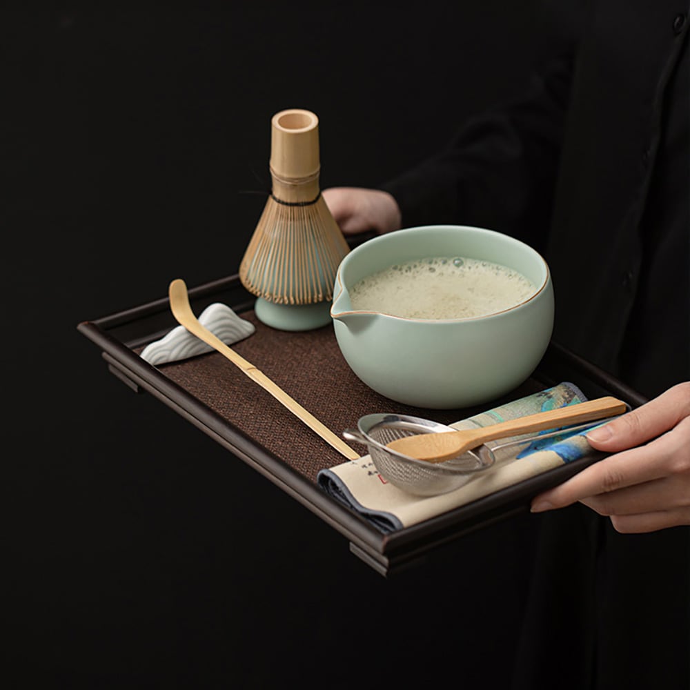 RuYao-matcha-teesetti / 8-osainen RuYao-matcha-setti / matcha-setti, jossa on Ru Yao -kulho ja chasen
