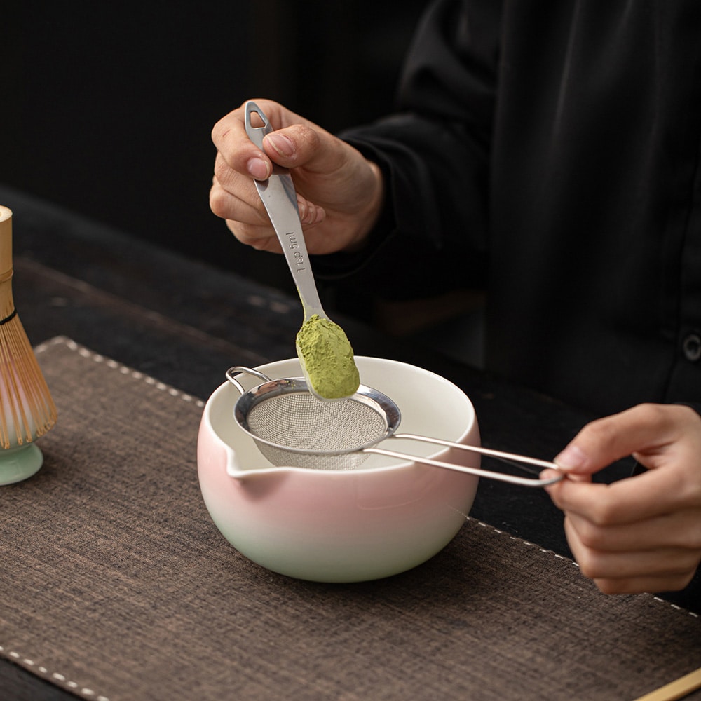 Matcha-teesetti / 7-osainen väriliukusävyinen matcha-setti / matcha-setti, jossa on väriliukusävyinen
