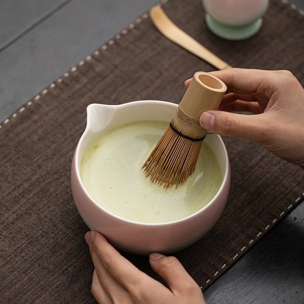Matcha-teesetti / 7-osainen väriliukusävyinen matcha-setti / matcha-setti, jossa on väriliukusävyinen