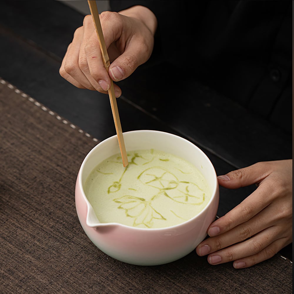 Matcha-teesetti / 7-osainen väriliukusävyinen matcha-setti / matcha-setti, jossa on väriliukusävyinen