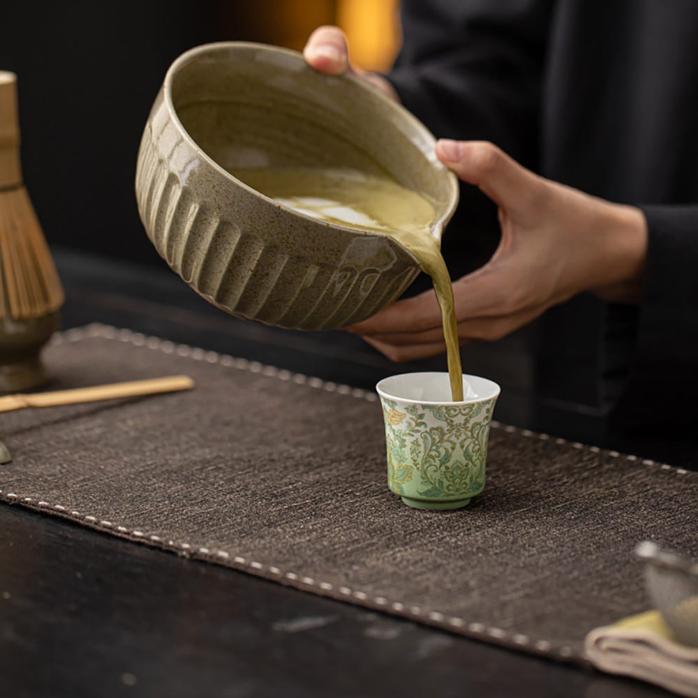 Matcha-teesetti / 8-osainen krysanteemimatcha-setti / matcha-setti, jossa on krysanteemikulho