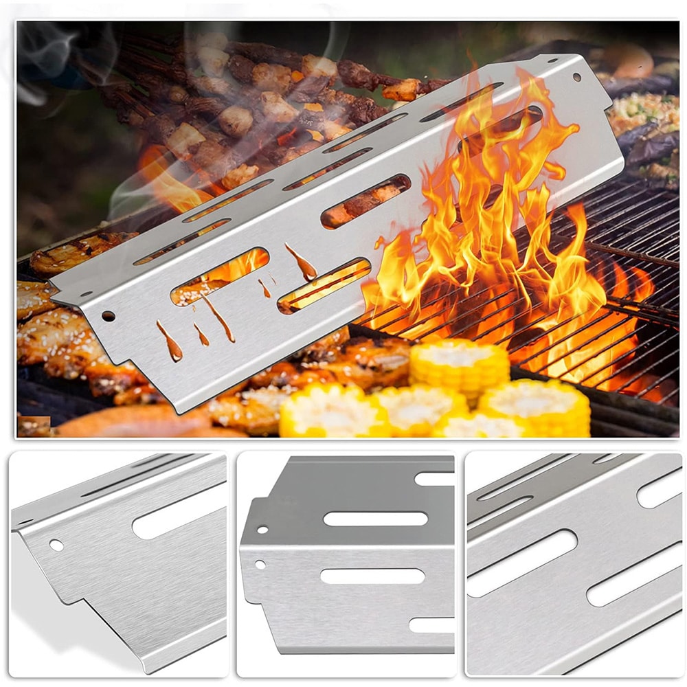 Lämmönjakaja ruostumattomasta teräksestä / lämpösuoja Weber Genesis II 410- ja LX 440 -malleihin / yhteensopiva grillin varaosa