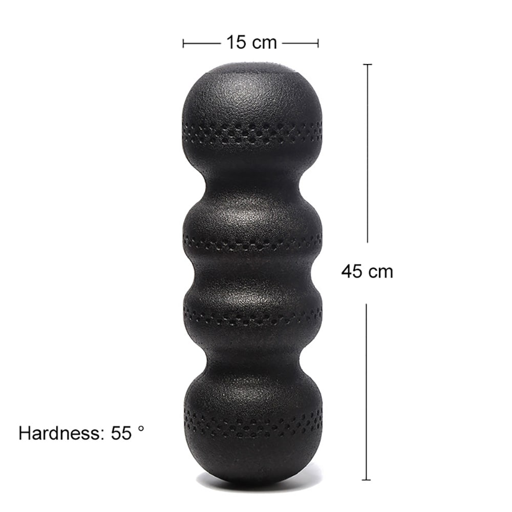 EPP-joogarulla Ø15 x 45 cm / hierontarulla selälle / musta foam roller selkähierontaan / kovuus 55°