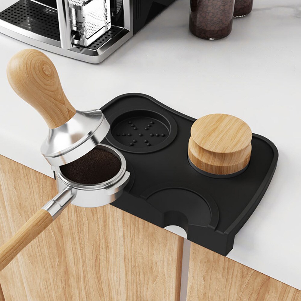 Silikoninen tamping-matto – Svart / Kahvitamping-matto / Espressomatto tampingia varten