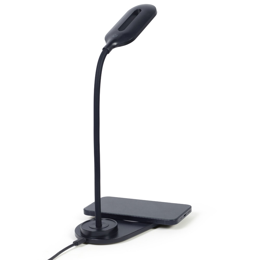 LED-pöytävalaisin langattomalla laturilla / Qi-laturi 10 W / musta pöytälamppu 3 valotilalla