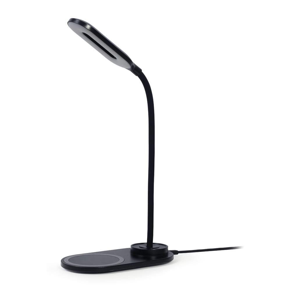 LED-pöytävalaisin langattomalla laturilla / Qi-laturi 10 W / musta pöytälamppu 3 valotilalla