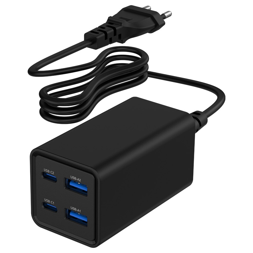 65 W:n GaN-USB-laturi, jossa on 2 x USB-C ja 2 x USB / GaN-laturi, jossa on neljä porttia