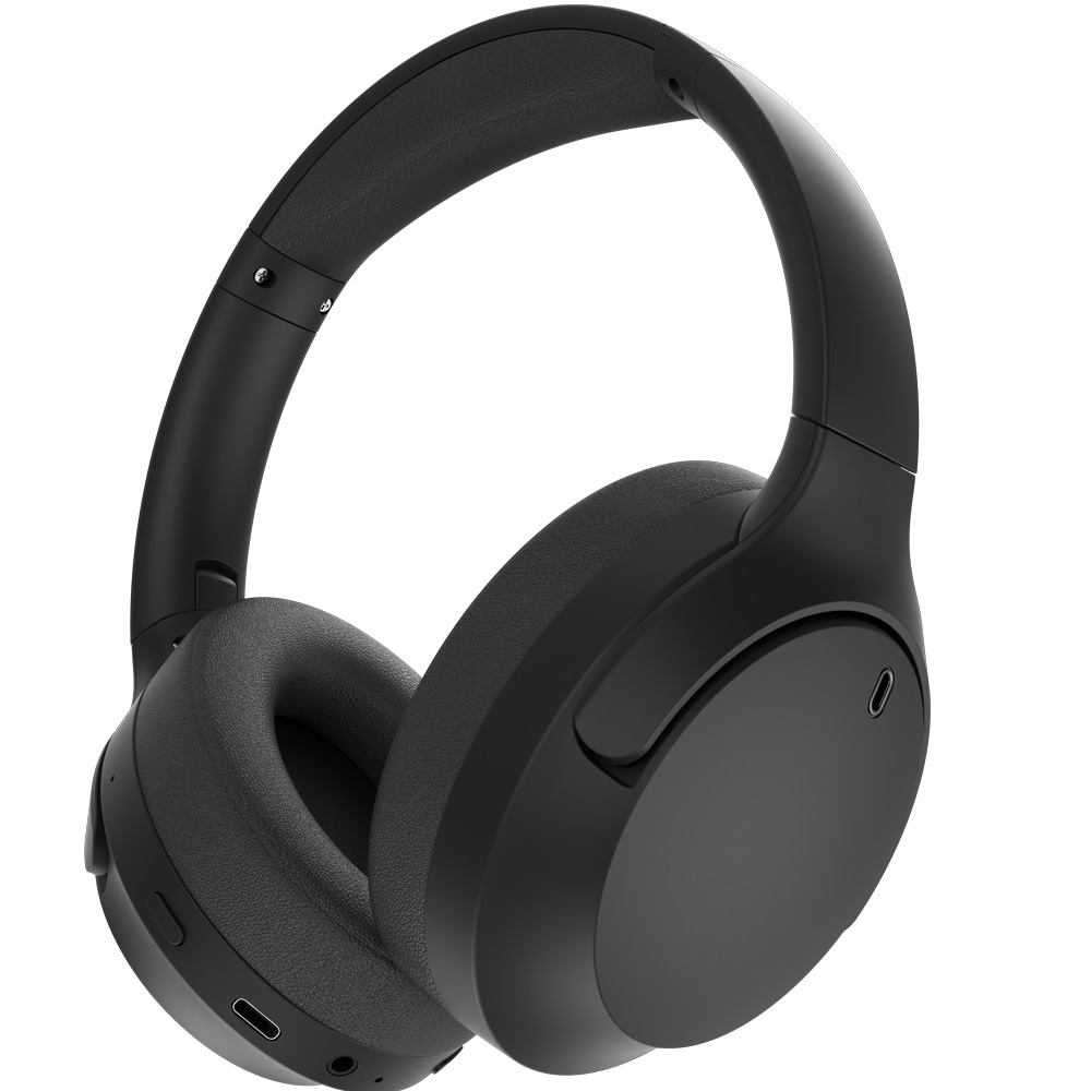 Bluetooth-headset ANC-melunvaimennuksella / langattomat kuulokkeet mikrofonilla / musta headset melunvaimennuksella
