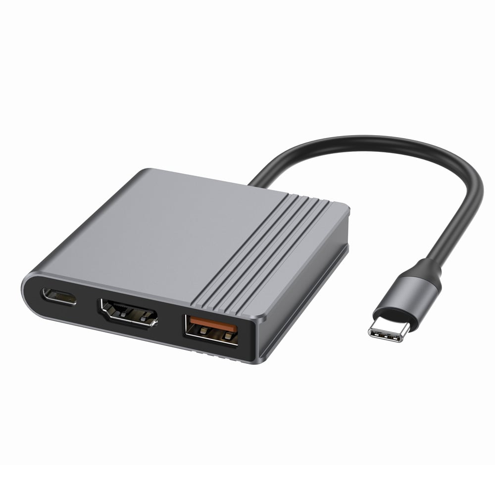 USB-C-keskitin 3-in-1 / HDMI 4K 60Hz, USB-A ja USB-C / avaruudenharmaa keskitin 90 W PD-tuella