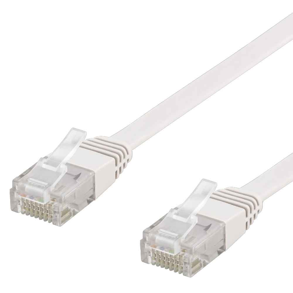 Deltaco U/UTP Cat6 litteä verkkokaapeli 10 m / Litteä Cat6 verkkokaapeli 10 m