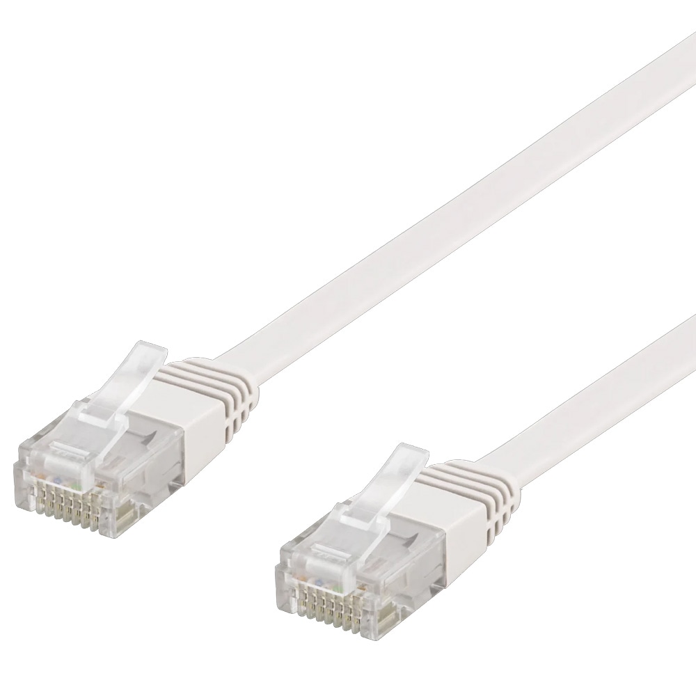 Deltaco U-UTP Cat6-litteä patch-kaapeli, 3 m – Litteä Cat6-verkkokaapeli
