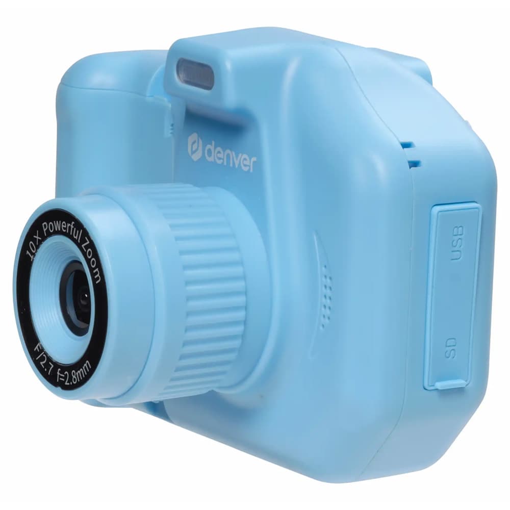 Denver KPC-1370BU lasten kamera tulostimella / instantkamera lapsille 64 Gt microSD-kortilla – Sininen