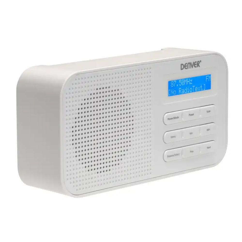 Denver DAB-42W DAB-radio / digitaaliradio FM:llä ja kaksoishälytyksellä / pöytäradio – Valkoinen
