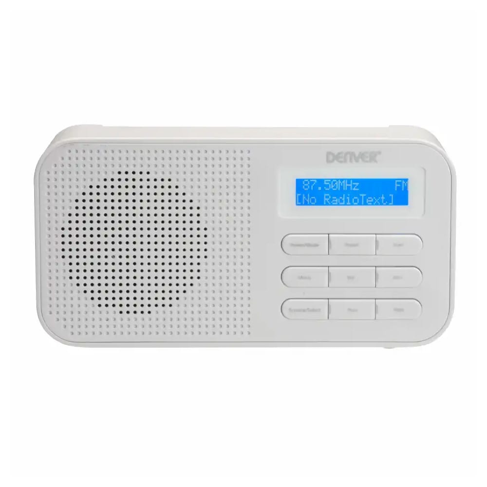 Denver DAB-42W DAB-radio / digitaaliradio FM:llä ja kaksoishälytyksellä / pöytäradio – Valkoinen