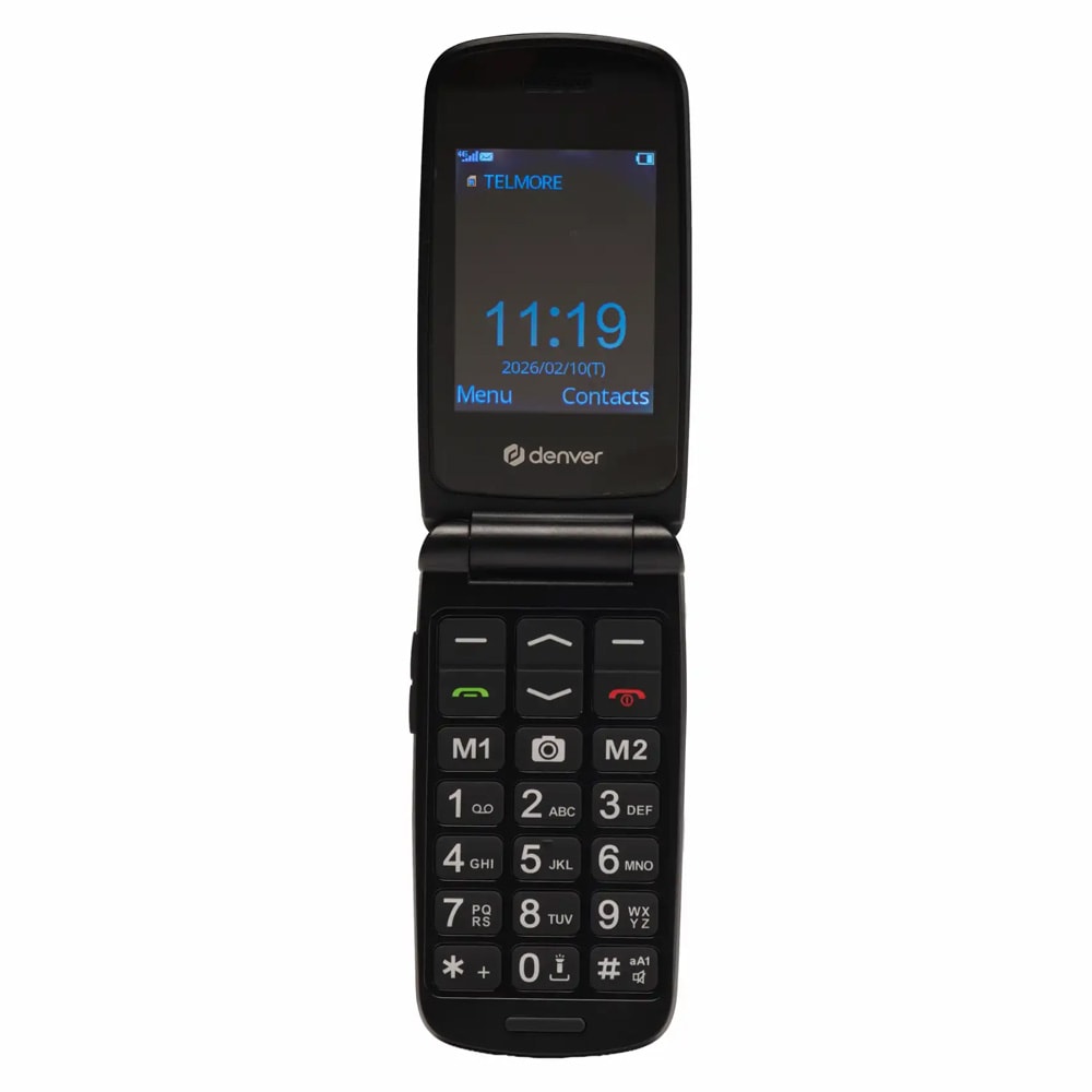 Denver 4G Senior Flip -älypuhelin BAS-24800L / 4G-yhteensopiva senioripuhelin