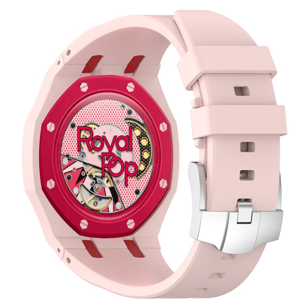 Silikoniranneke ja suojakuori AP x Swatch Royal Pop Otto Rosso -rannekkeelle
