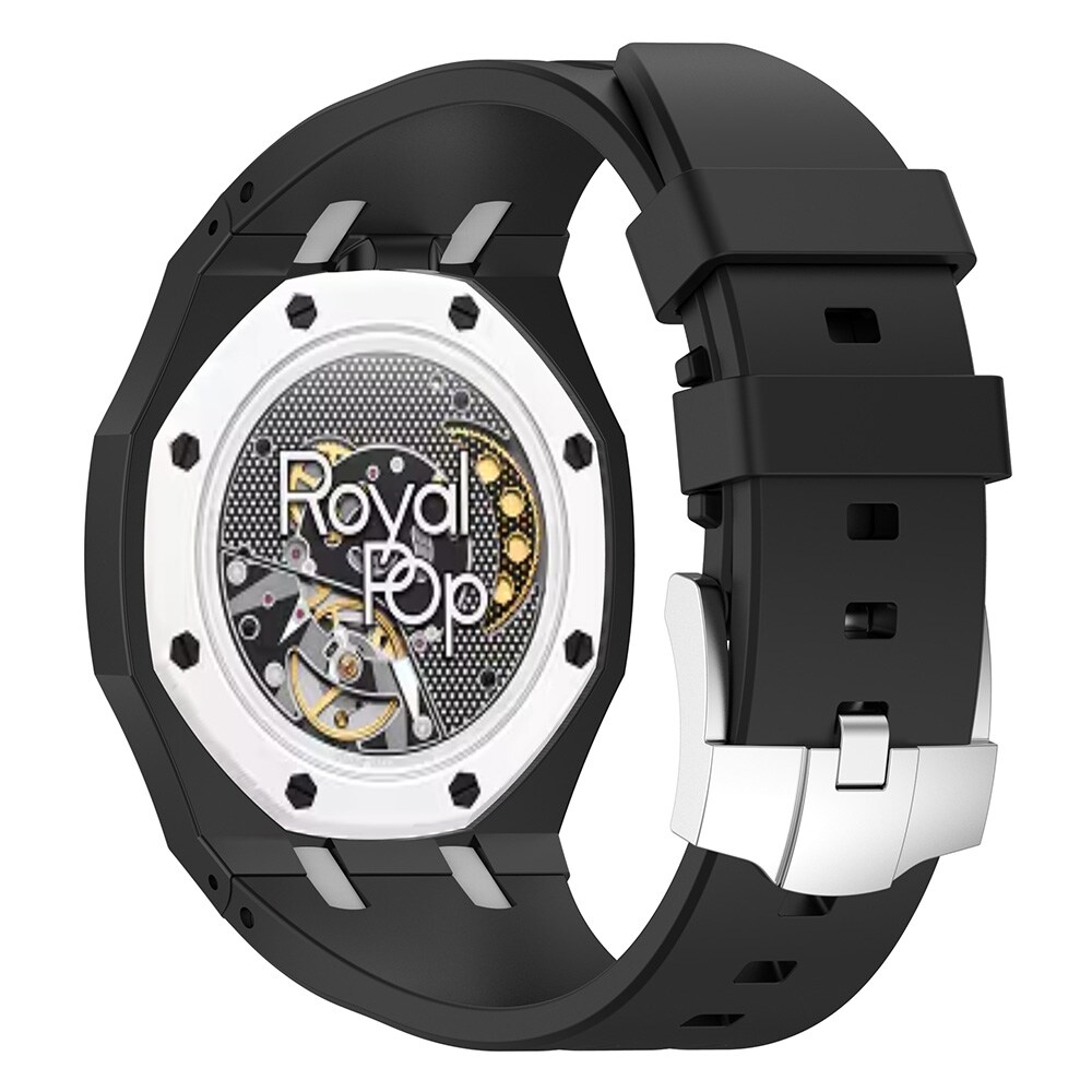 Silikoniranneke ja suojakuori AP x Swatch Royal Pop Ocho Negro -rannekkeelle