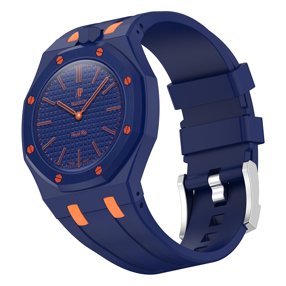 Silikoniranneke ja suojakuori AP x Swatch Royal Pop Orenji Hachi -rannekkeelle