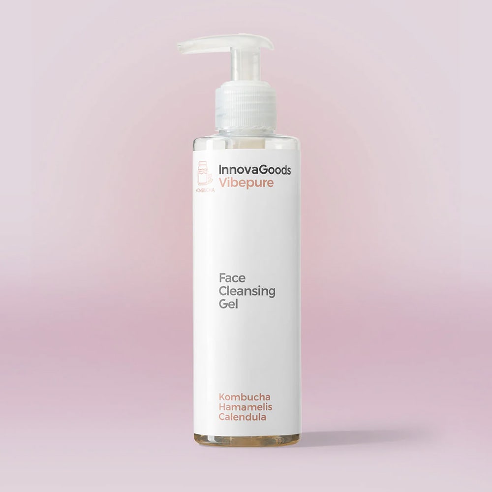 InnovaGoods Vibepure kasvojen puhdistusgeeli 200 ml / vegaaninen kasvojenpuhdistus / kombucha ja kehäkukka