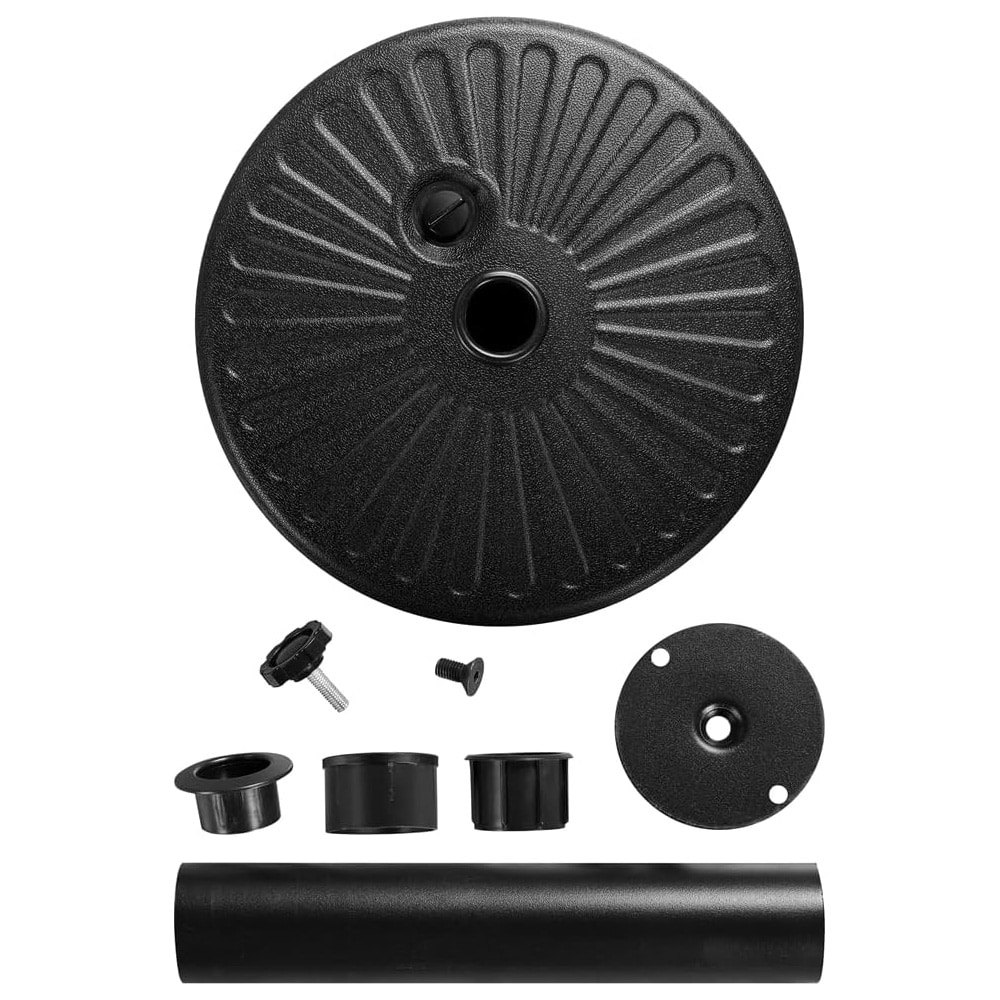 Aurinkovarjoteline Ø 38 ja Ø 48 mm varrelle / vedellä täytettävä jalusta 22 l / musta varjonjalka Ø 50 cm
