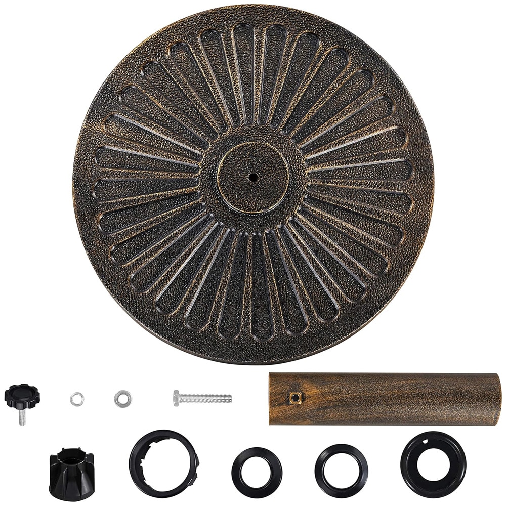 Aurinkovarjoteline Ø 38 ja Ø 48 mm varrelle / pyöreä jalusta Ø 46 cm / pronssinvärinen varjonjalka 14 kg