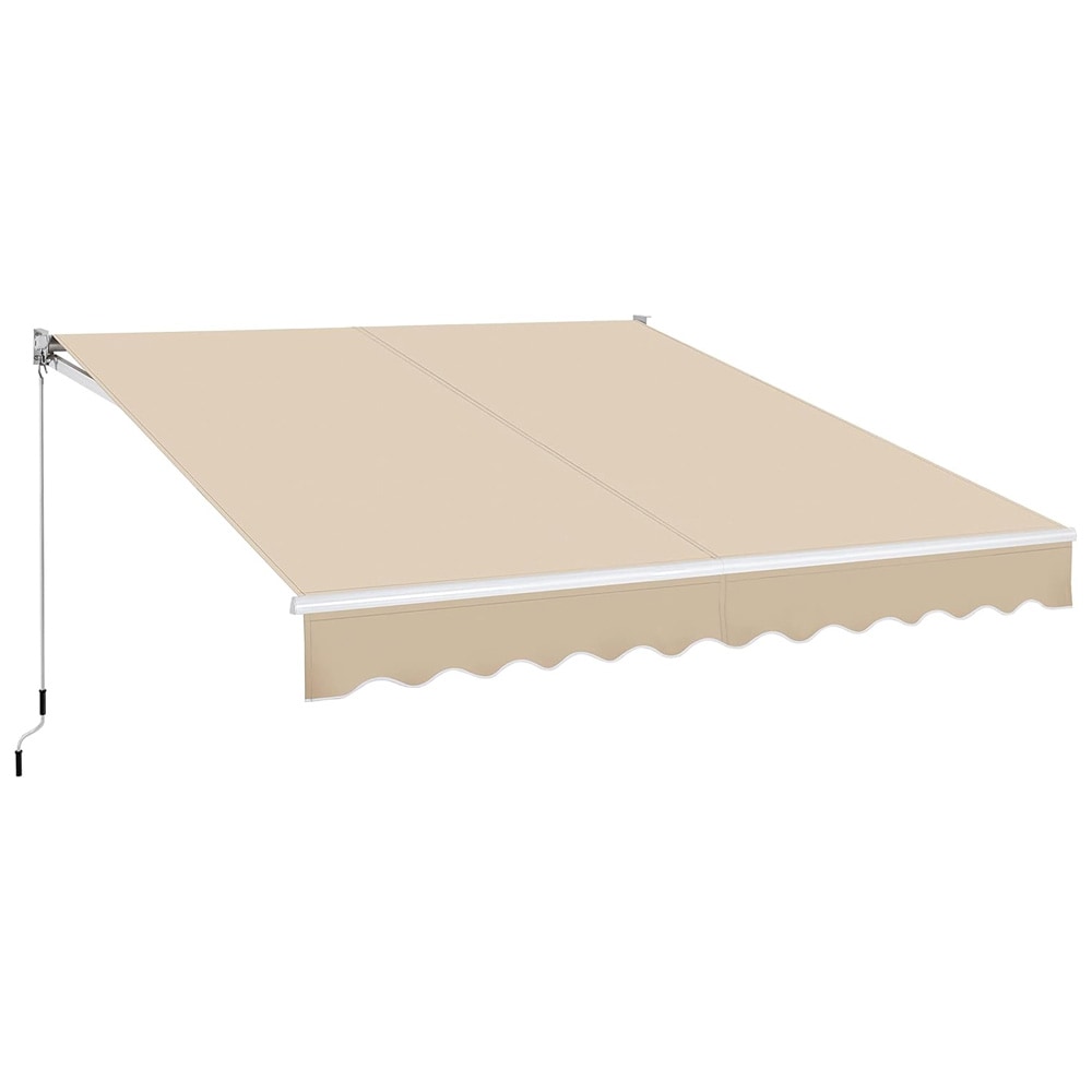Markiisi 300 x 250 cm / sisäänvedettävä aurinkomarkiisi käsikammella / beige terassimarkiisi seinäkiinnikkeellä