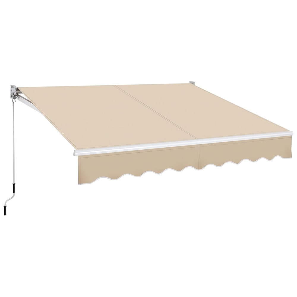 Markiisi 250 x 200 cm / sisäänvedettävä aurinkomarkiisi käsikammella / beige terassimarkiisi seinäkiinnikkeellä