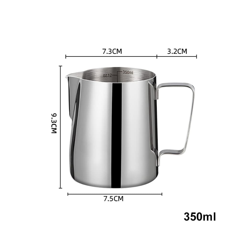 Maitokannu ruostumattomasta teräksestä 350 ml / maidonvaahdotuskannu / baristakannu terävällä kaatonokalla