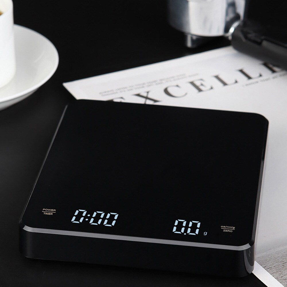 Kahvivaaka USB-C-latauksella 3 kg / digitaalinen espressovaaka 0,1 g tarkkuudella / vaaka ajastimella