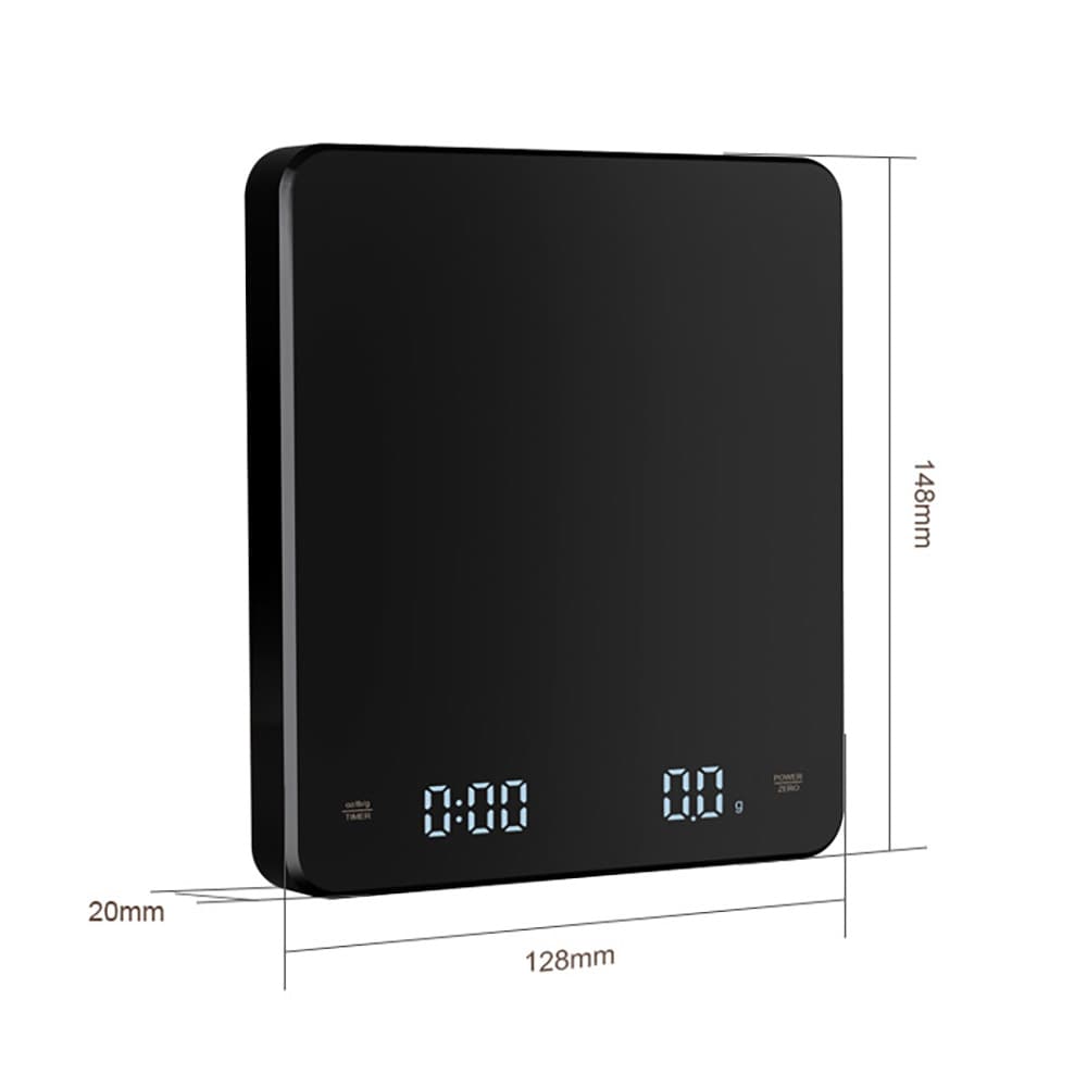 Kahvivaaka USB-C-latauksella 3 kg / digitaalinen espressovaaka 0,1 g tarkkuudella / vaaka ajastimella
