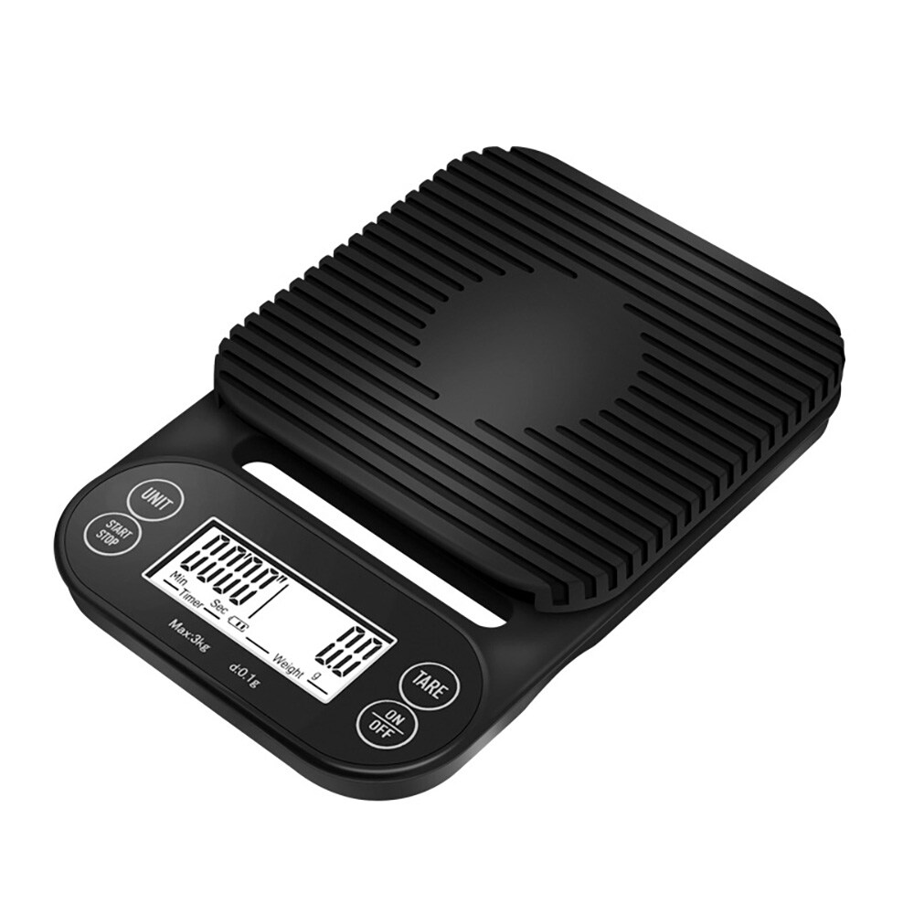 Kahvivaaka ajastimella 3 kg / digitaalinen espressovaaka 0,1 g tarkkuudella / vaaka silikonimatolla