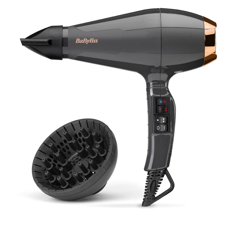 BaByliss Air Pro 2200 -hiustenkuivaaja / 2200 W fööni / ionisoiva hiustenkuivaaja diffuusorilla