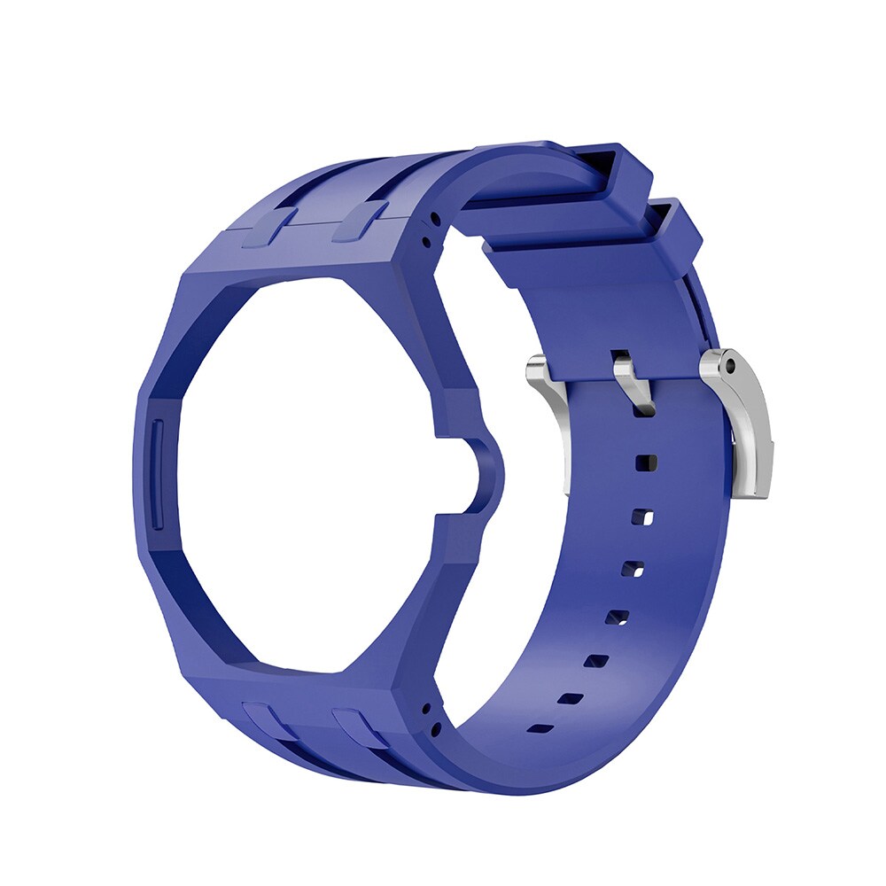 Silikonirannekkeen ja suojakotelon AP x Swatch Royal Pop 3 O'clock -mallille  -  Tummansininen