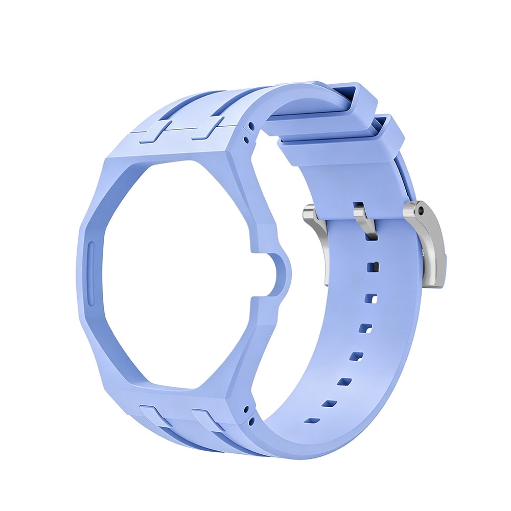 Silikonirannekkeen ja suojakotelon AP x Swatch Royal Pop 3 O'clock -malliin - Vaaleansininen