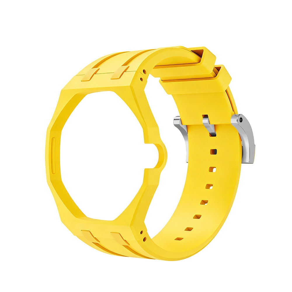 Silikonirannekkeen ja suojakotelon AP x Swatch Royal Pop 3 O'clock -malliin  -  Keltainen