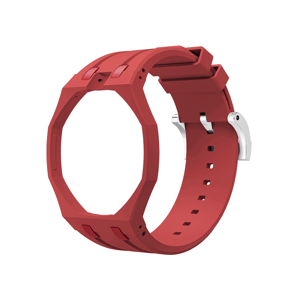 Silikonirannekkeen ja suojakotelon AP x Swatch Royal Pop 12 O'clock -malliin  -  Punainen