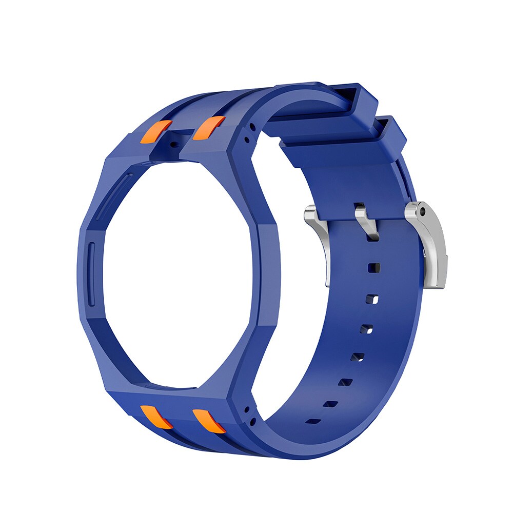 Silikonirannekkeen ja suojakotelon AP x Swatch Royal Pop 12 O'clock - Sininen/oranssi