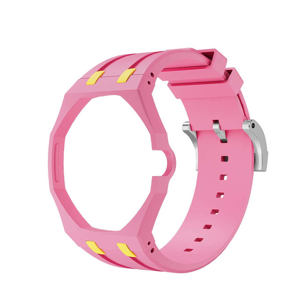 Silikonirannekkeen ja suojakotelon AP x Swatch Royal Pop 3 O'clock - Vaaleanpunainen/Keltainen