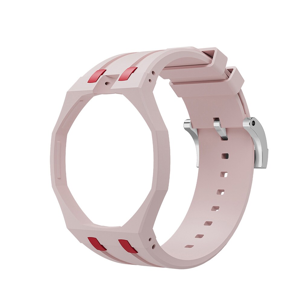 Silikonirannekkeen ja suojakotelon AP x Swatch Royal Pop 12 O'clock - Rose/Punainen
