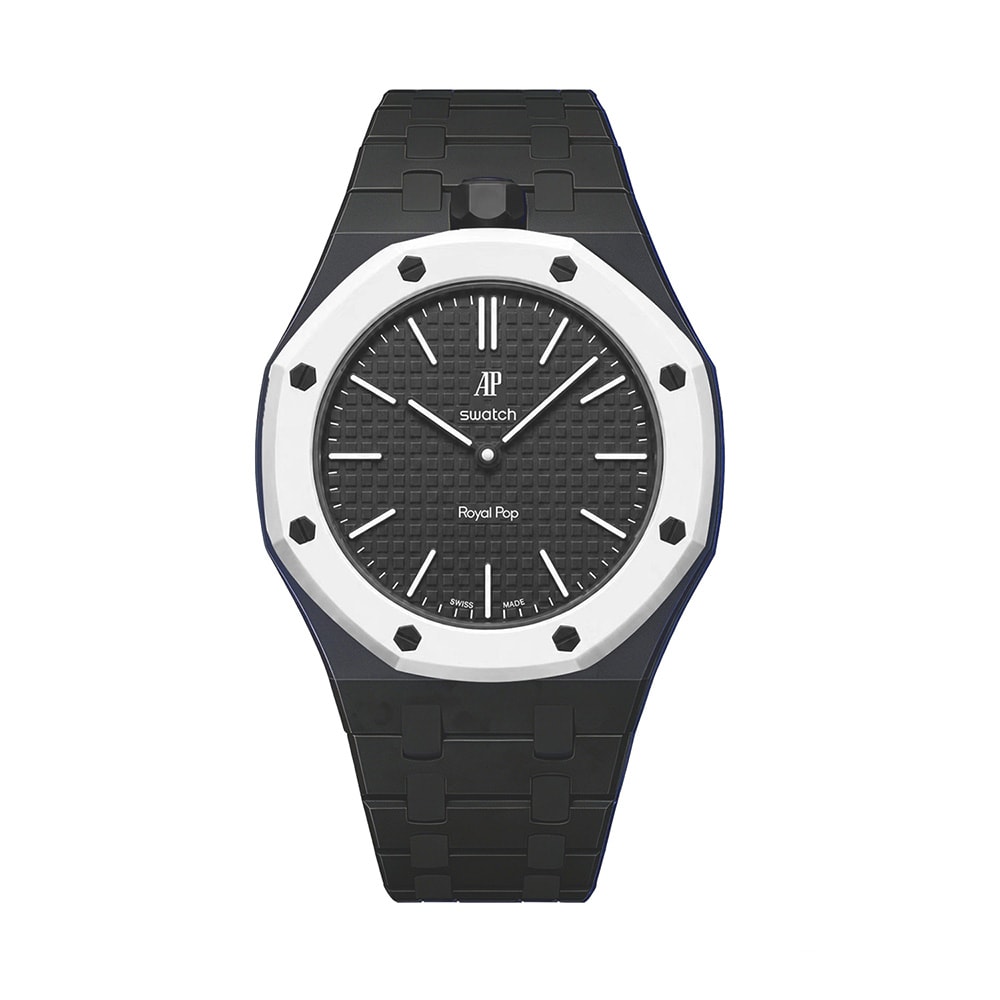 Biokeraaminen rannekoru ja suojakotelo AP x Swatch Royal Pop 12 O'clock - Svart