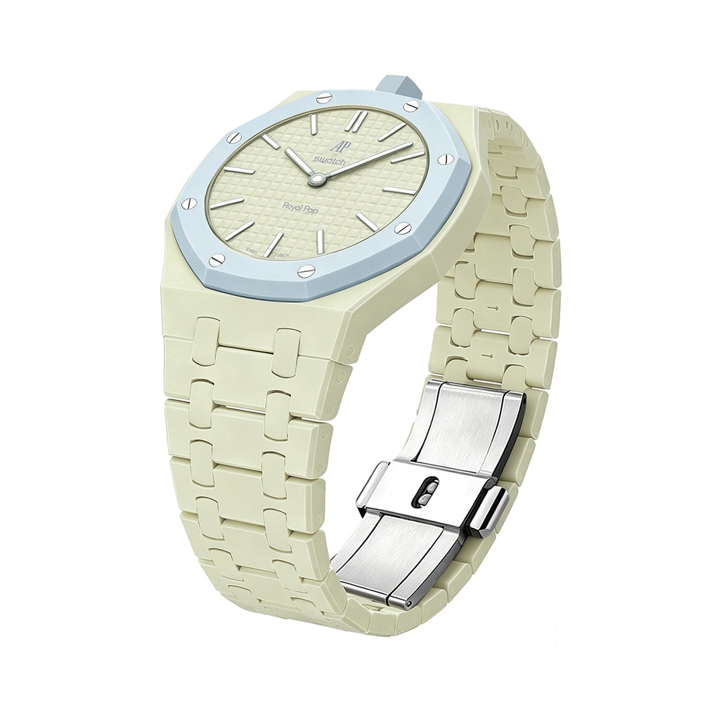 Biokeraaminen rannekoru ja suojakotelo AP x Swatch Royal Pop 12 O'clock - Lime