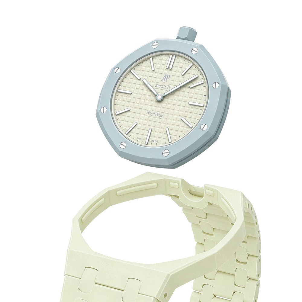 Biokeraaminen rannekoru ja suojakotelo AP x Swatch Royal Pop 12 O'clock - Lime